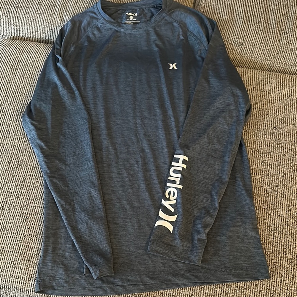 Hurley Men's Blue  rashguard Long Sleeve Shirt
